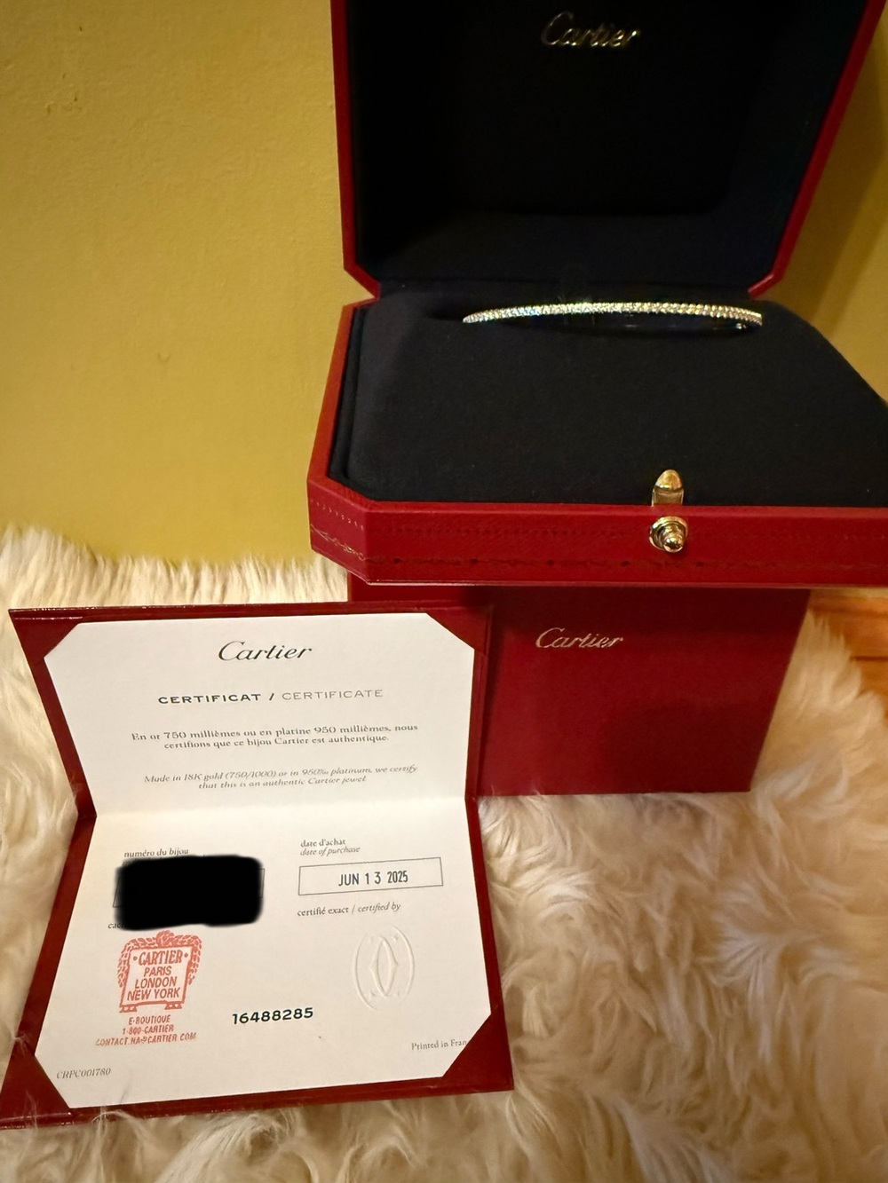 Cartier Etincelle half paved white gold diamond bracelet